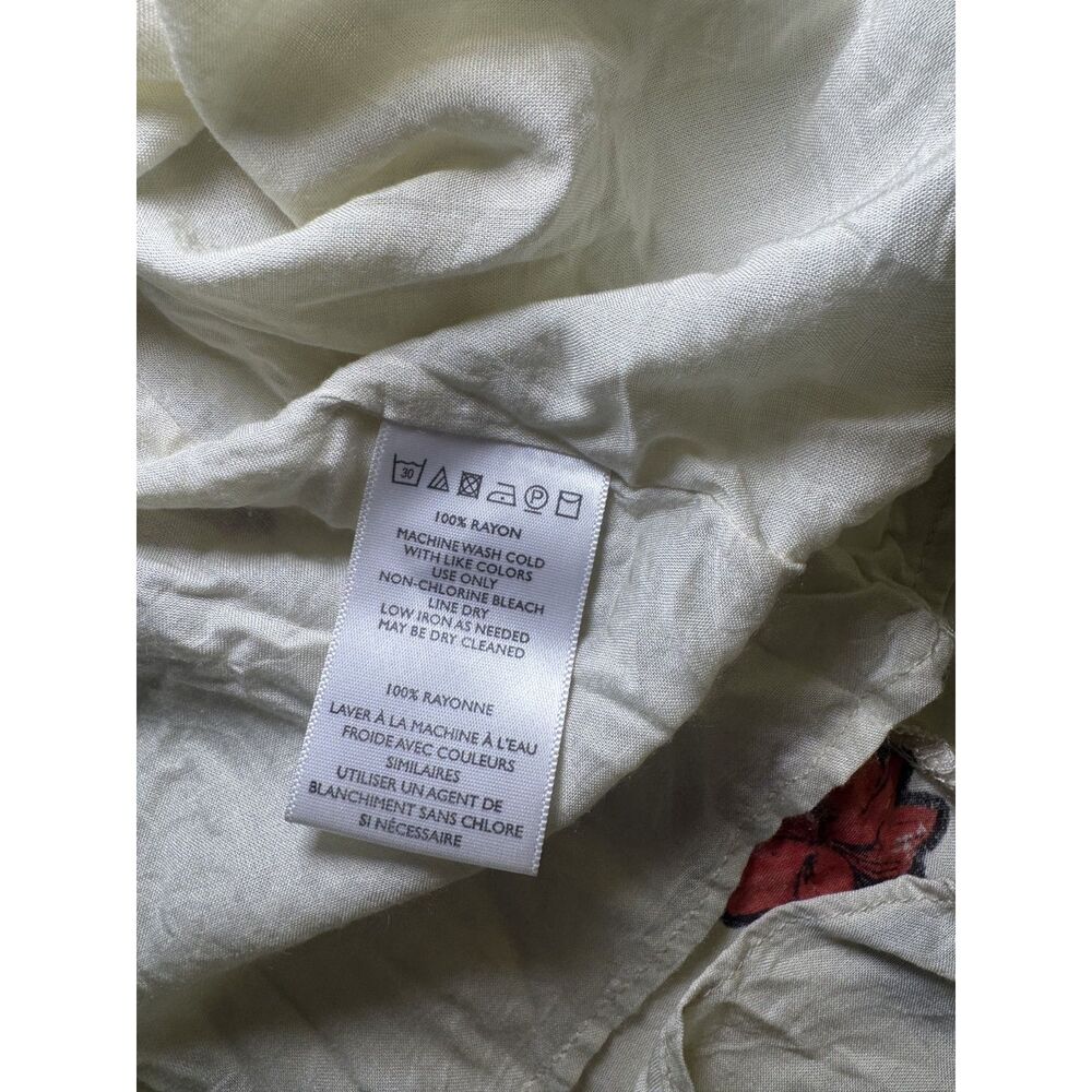 Kimchi Blue Floral Fields Dress XS Cream Flutter Sleeve Open Back Mini